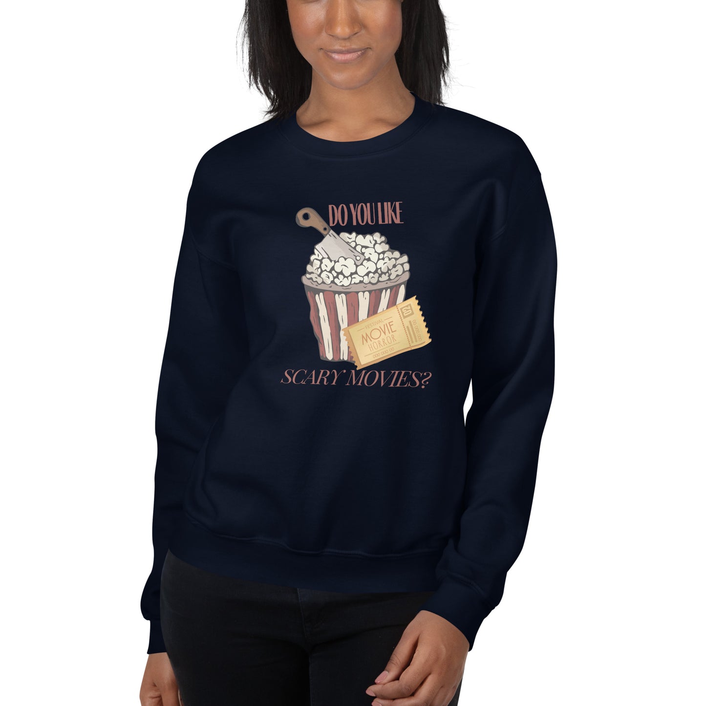 Do You Like Scary Movies Fall Crewneck Halloween Sweatshirt | Scream Movie Reference