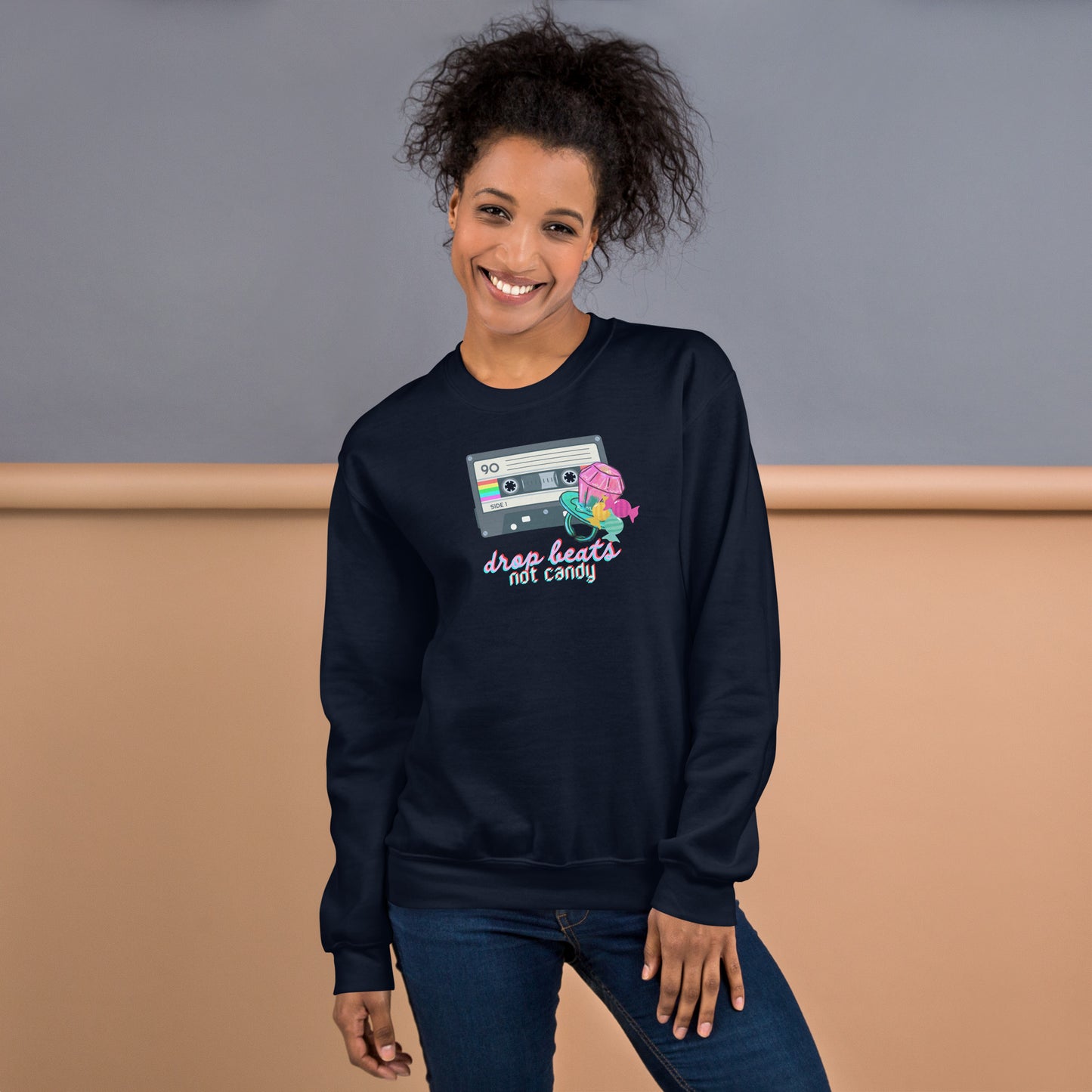 Drop Beats Not Candy Halloween Music Reference Crewneck Unisex Sweatshirt