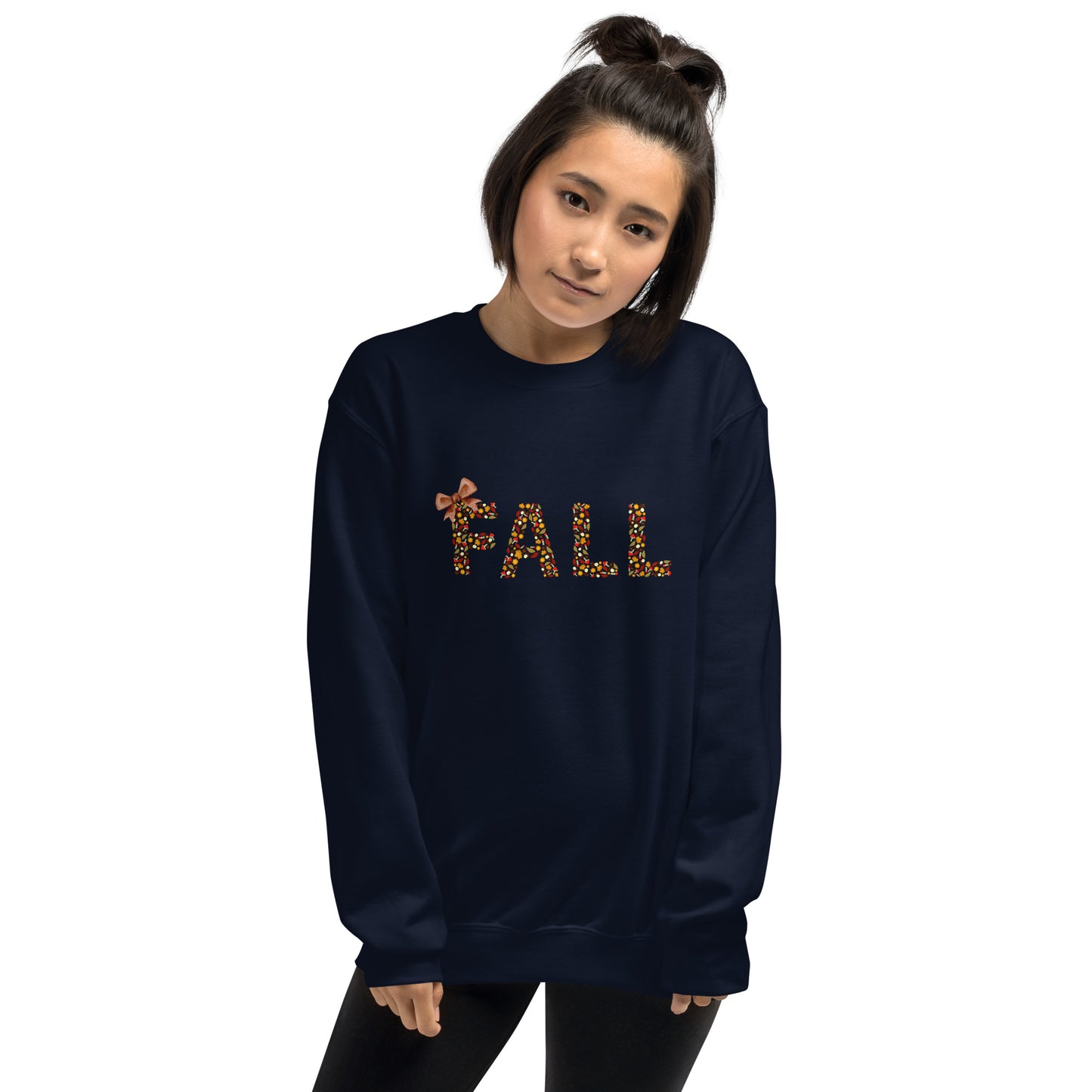 Fall Leaves Print with Bow Sweatshirt