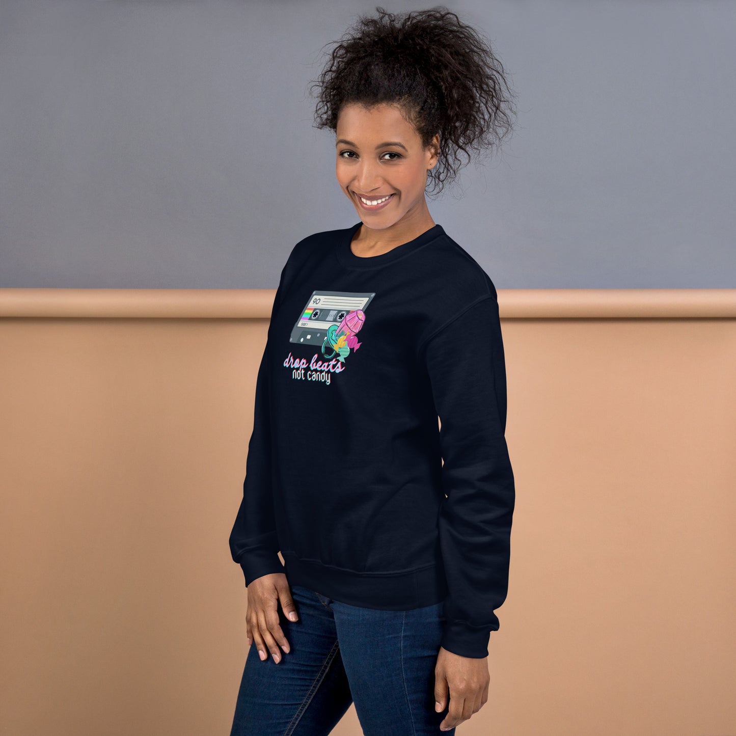 Drop Beats Not Candy Halloween Music Reference Crewneck Unisex Sweatshirt