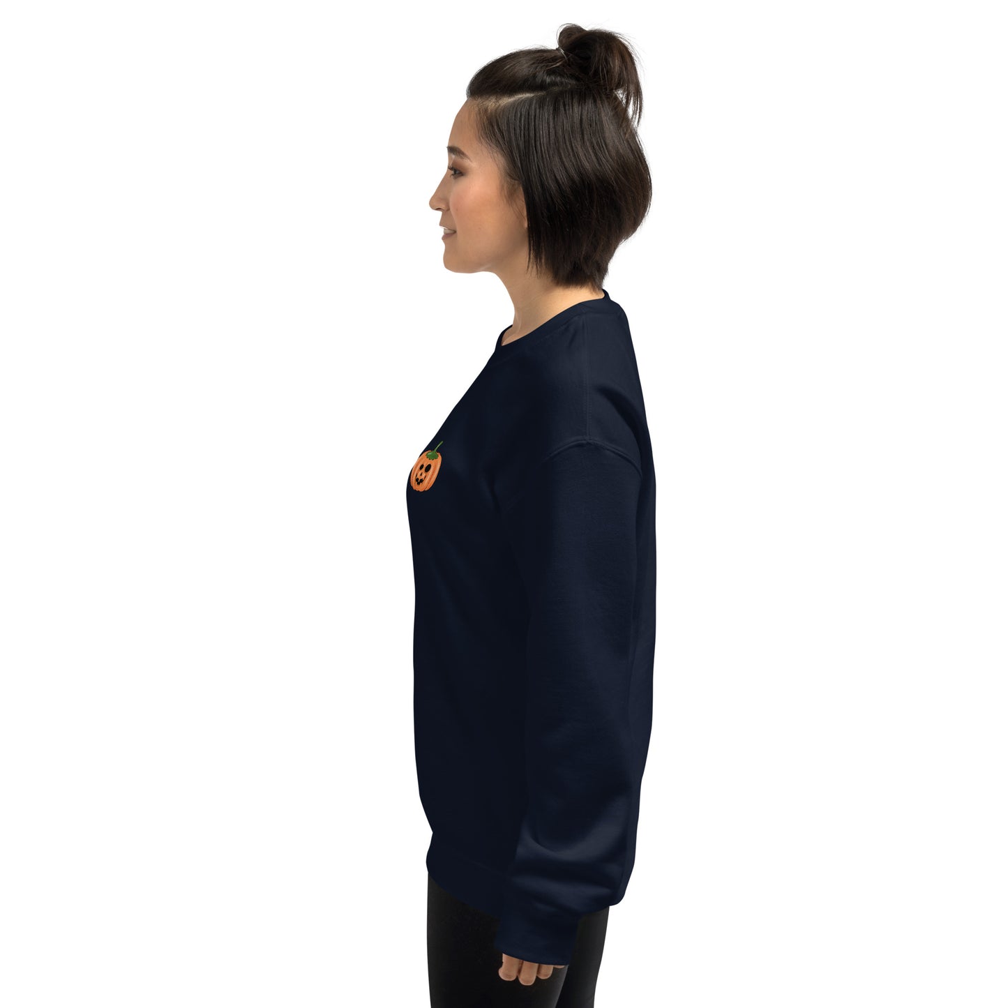 Trendy Fall Pumpkin Faces Crewneck Unisex Sweatshirt