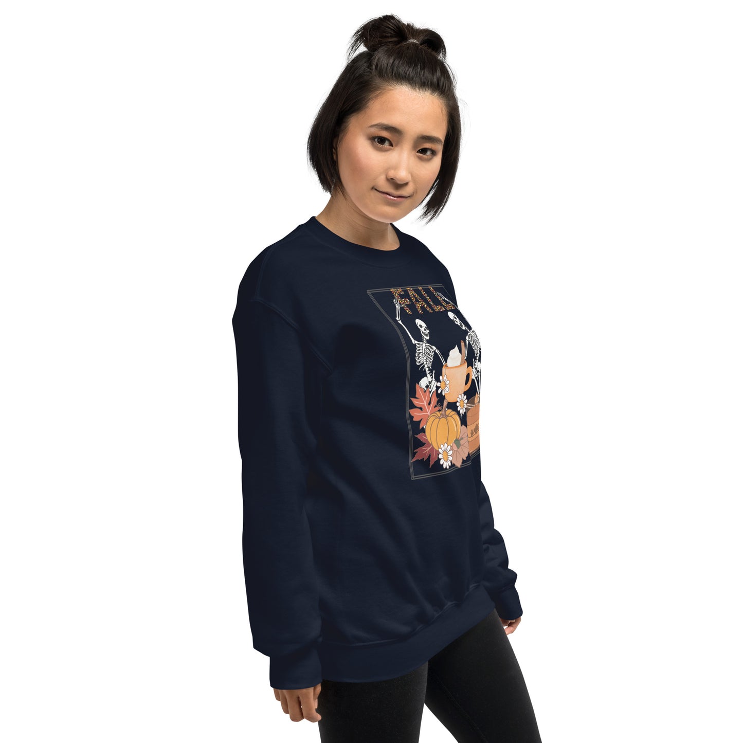 Fall Halloween Skeleton Pumpkin Spice Crewneck Unisex Sweatshirt