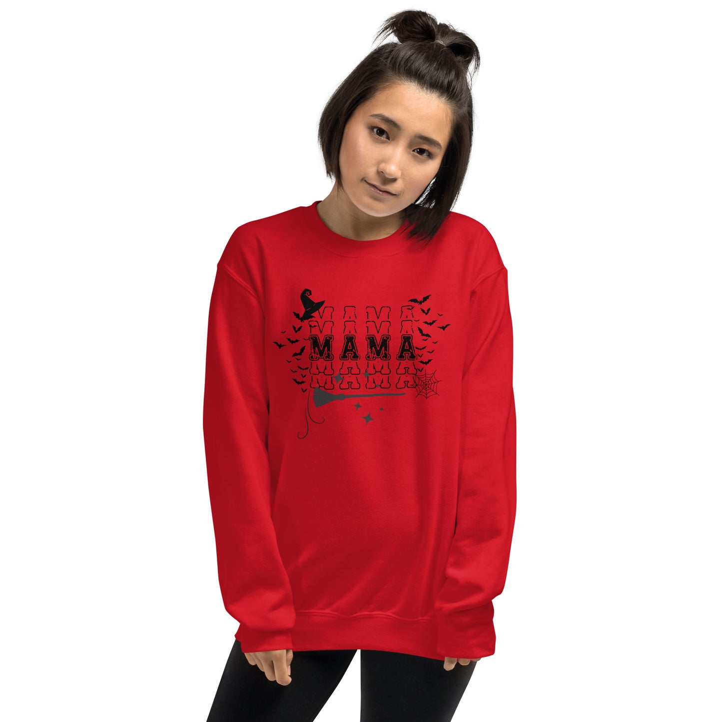Mama Mama Witches Broom Halloween Crewneck Unisex Sweatshirt