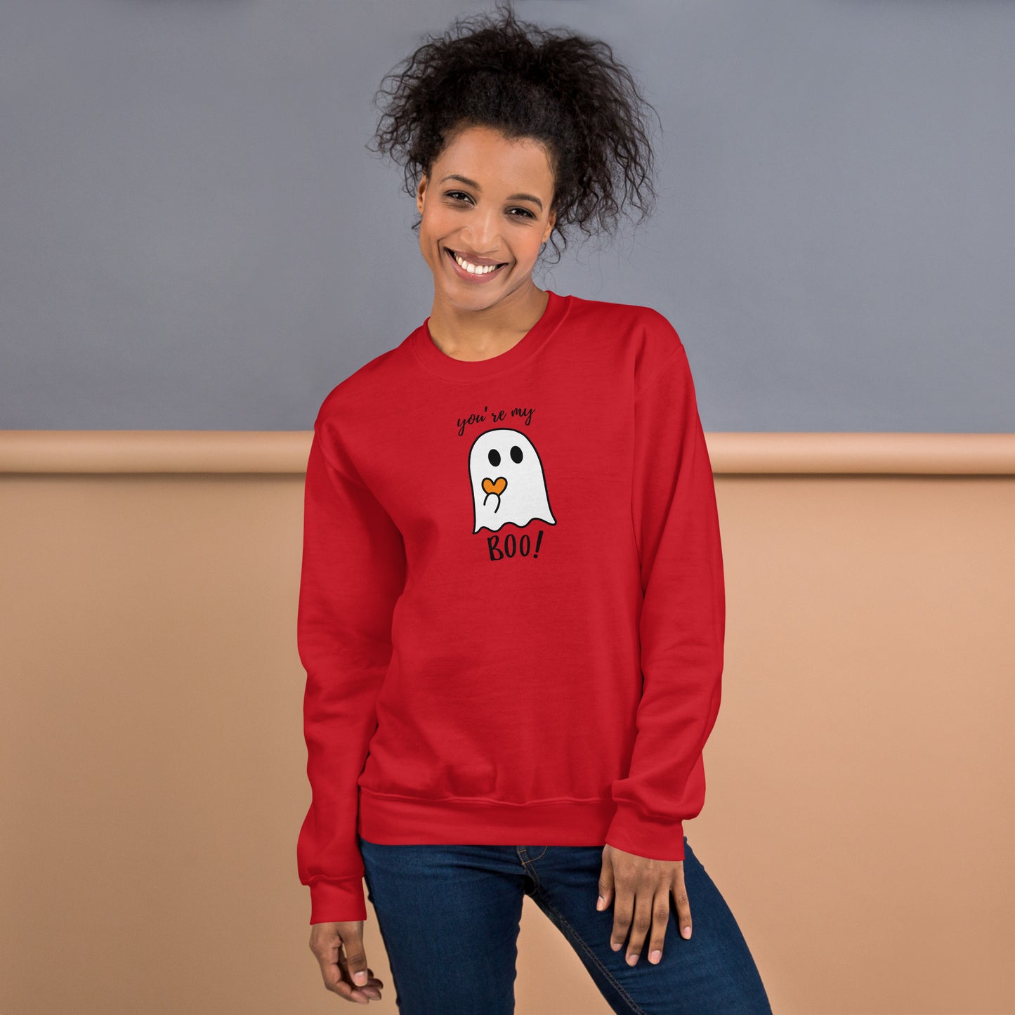 You're My Boo Ghost with Heart Fall Halloween Crewneck Unisex Sweatshirt