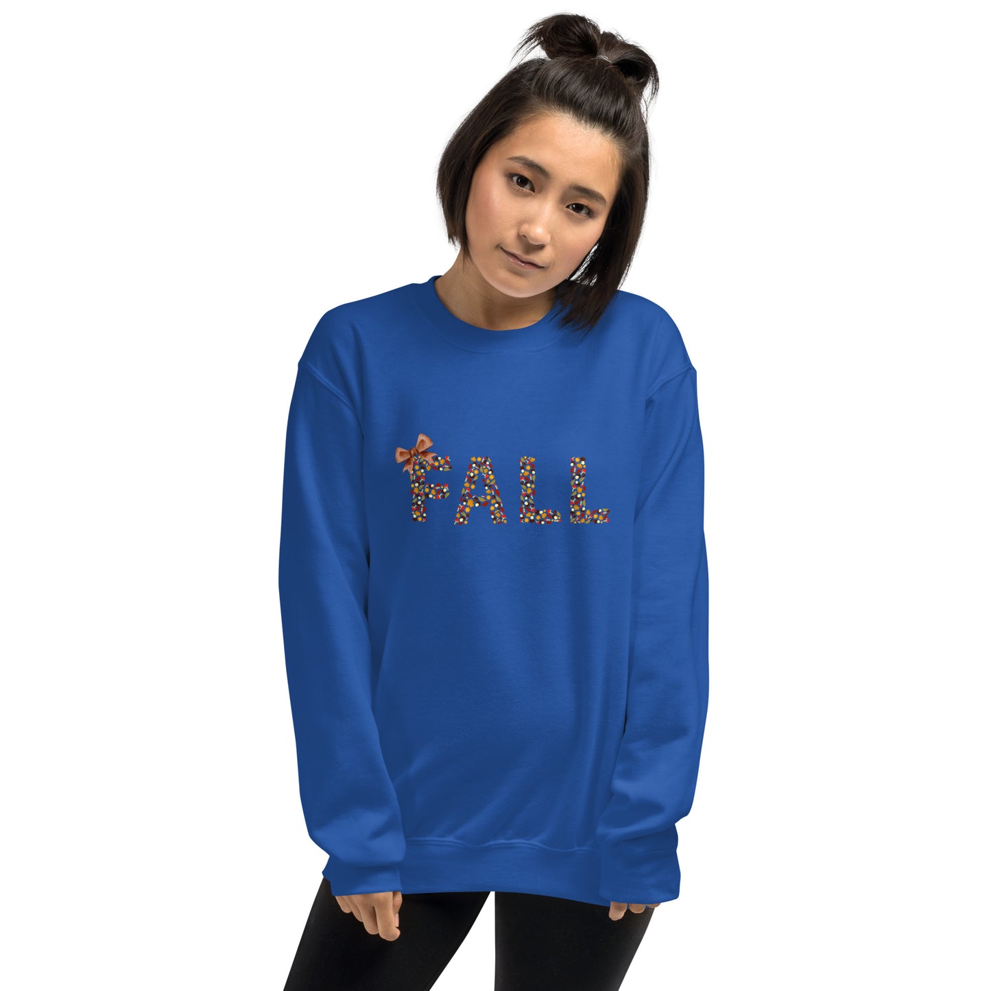 Fall Leaves Print with Bow Sweatshirt