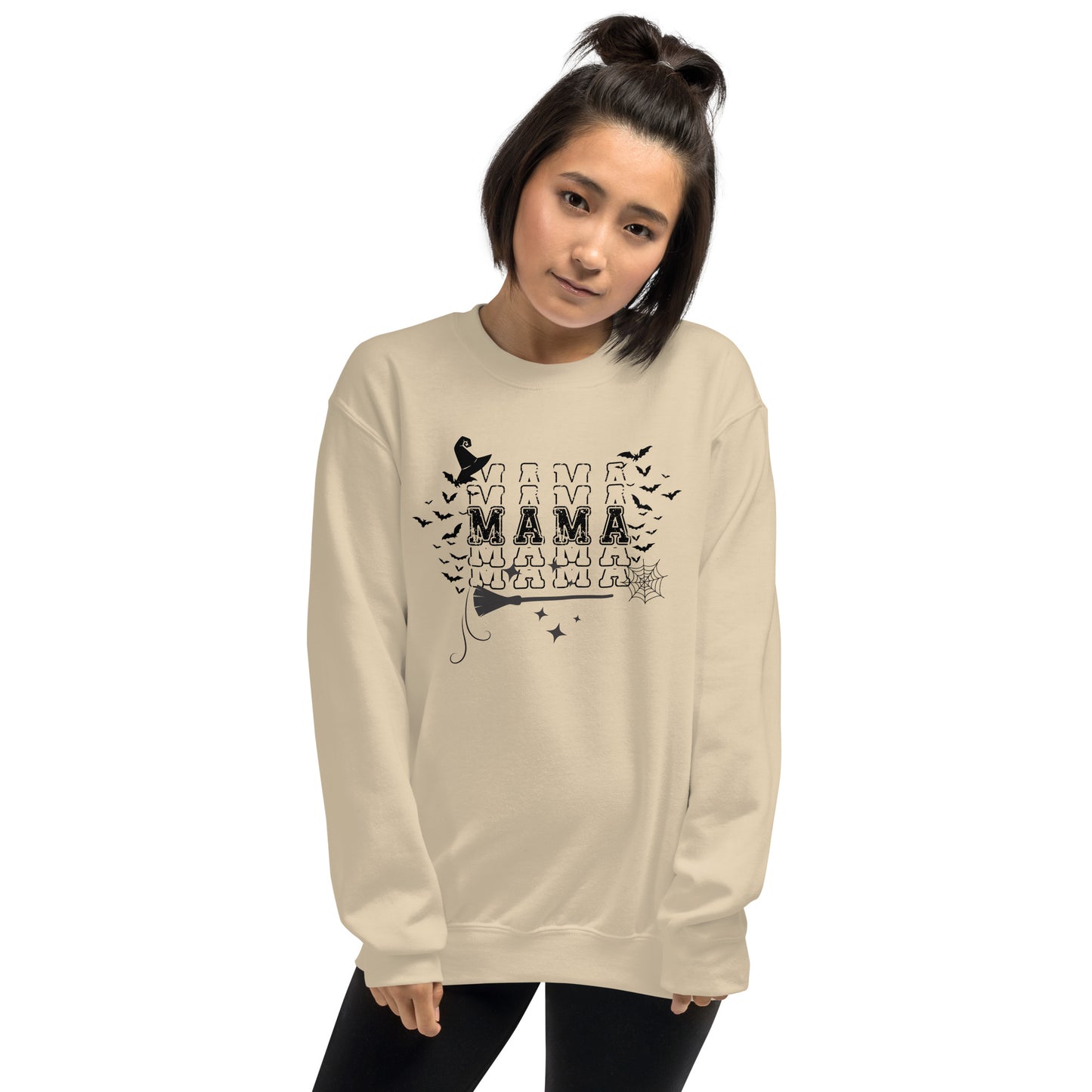 Mama Mama Witches Broom Halloween Crewneck Unisex Sweatshirt