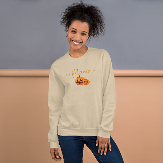 Mama and Pumpkins Fall Halloween Crewneck Sweatshirt