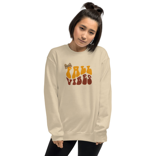 Fall Vibes with Bow Crewneck Unisex Sweatshirt | Cozy Fall Sweatshirt