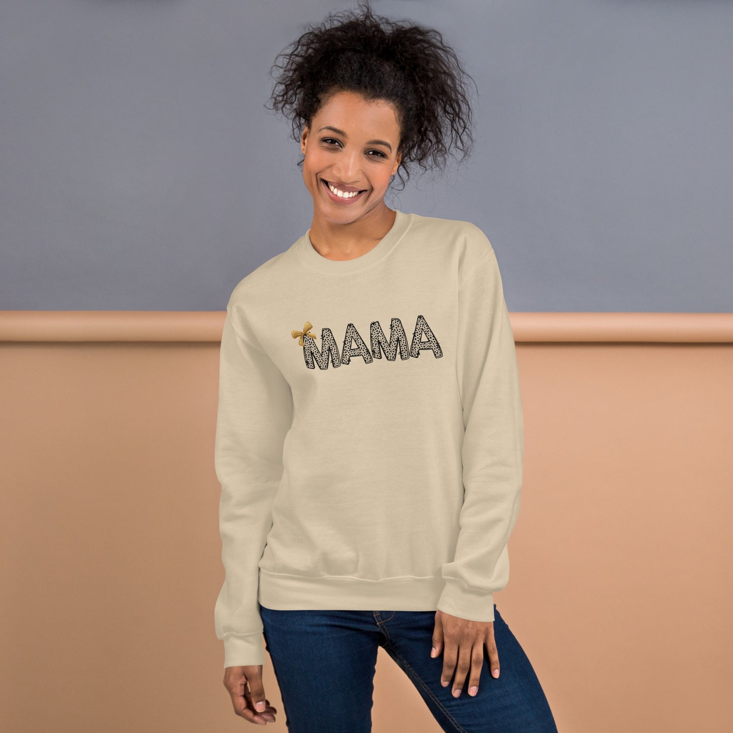 Cheetah Mama with Bow Unisex Sweatshirt