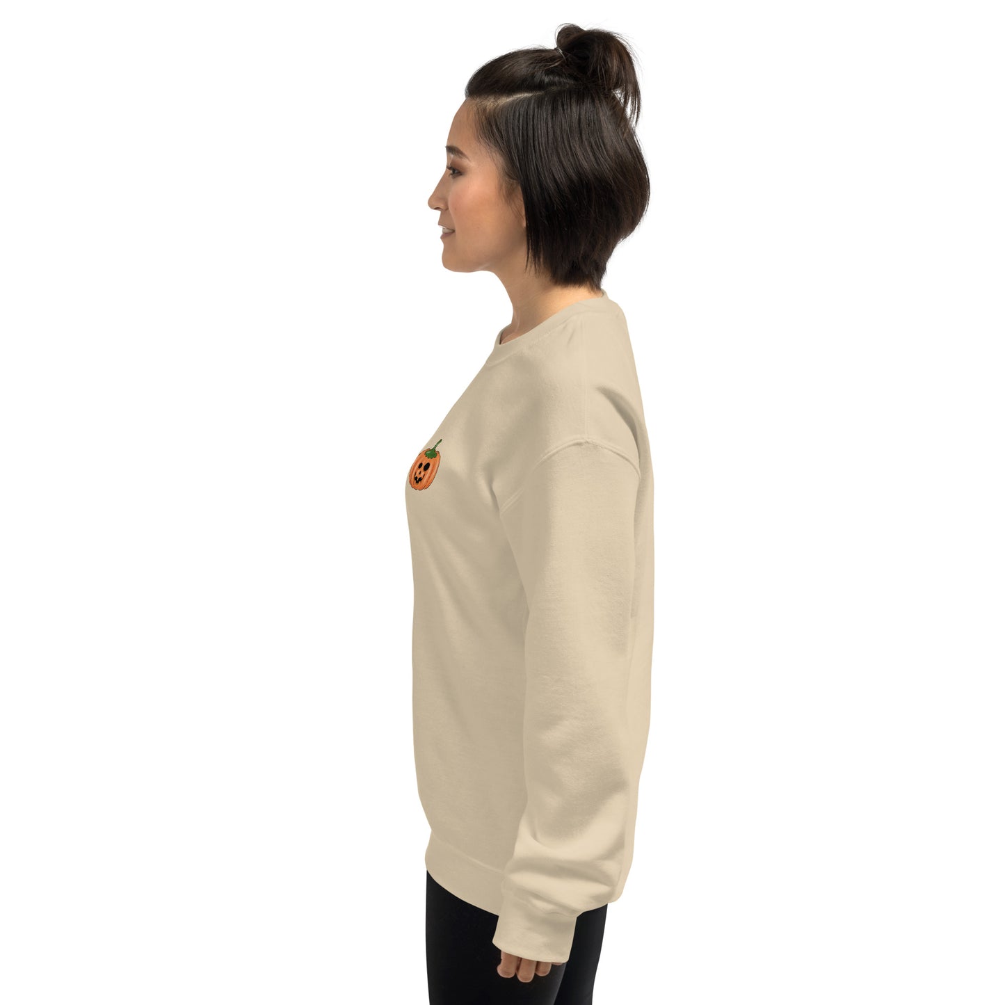 Trendy Fall Pumpkin Faces Crewneck Unisex Sweatshirt