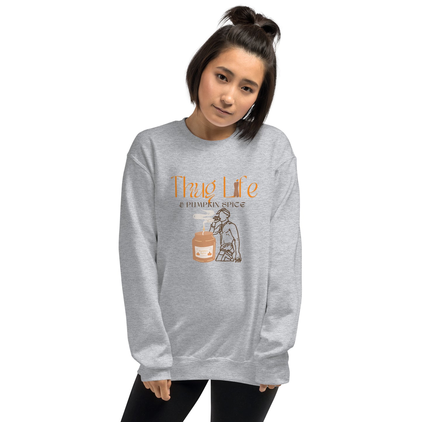 Thug Life and Pumpkin Spice Tupac Crewneck Fall Sweatshirt