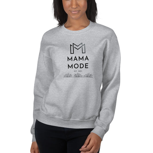 New Mom | Mama Mode Established 2024 Halloween Spiderweb Fall Crewneck Sweatshirt