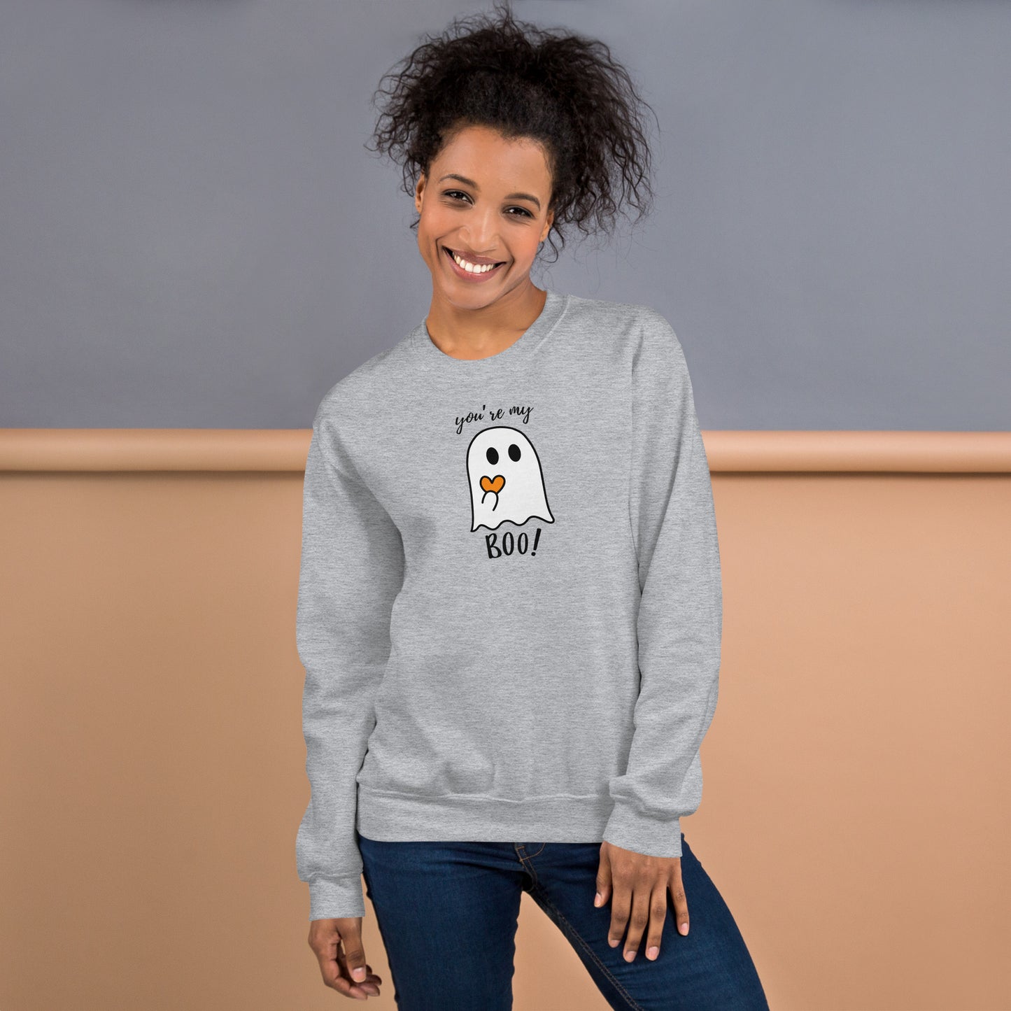 You're My Boo Ghost with Heart Fall Halloween Crewneck Unisex Sweatshirt