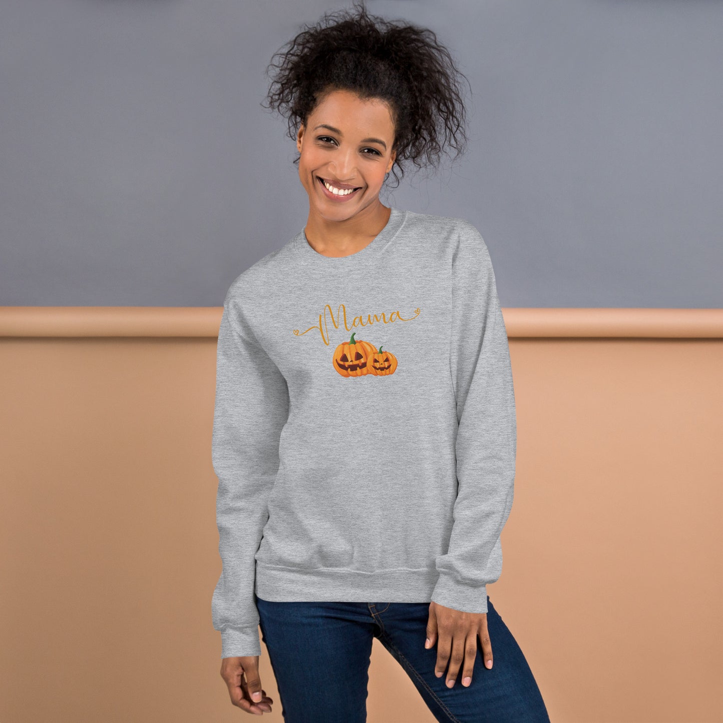 Mama and Pumpkins Fall Halloween Crewneck Sweatshirt