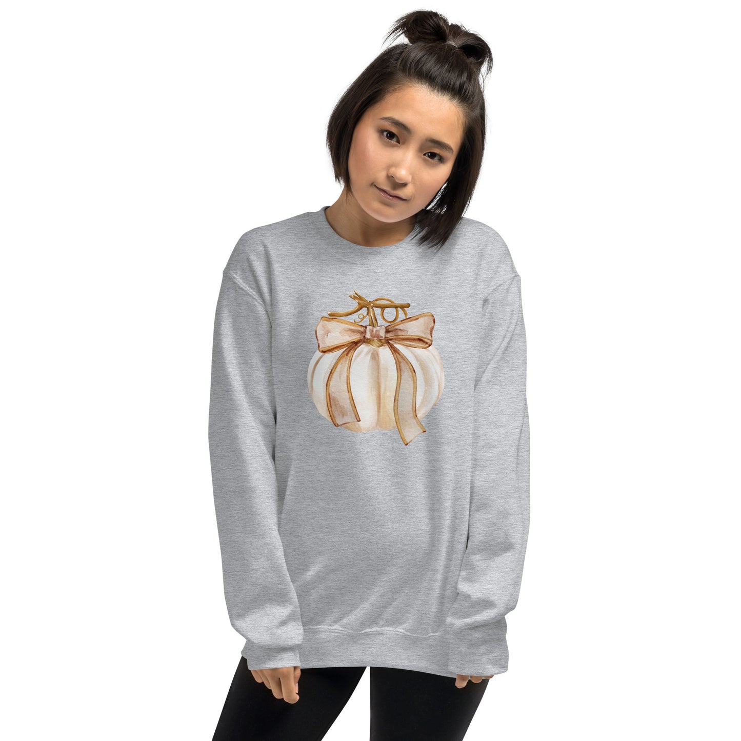 Cream Colored Neutral Pumpkin Fall Halloween Crewneck Unisex Sweatshirt