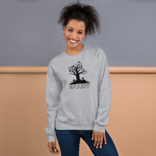 Spooky Halloween Fall Tree Crewneck Unisex Sweatshirt