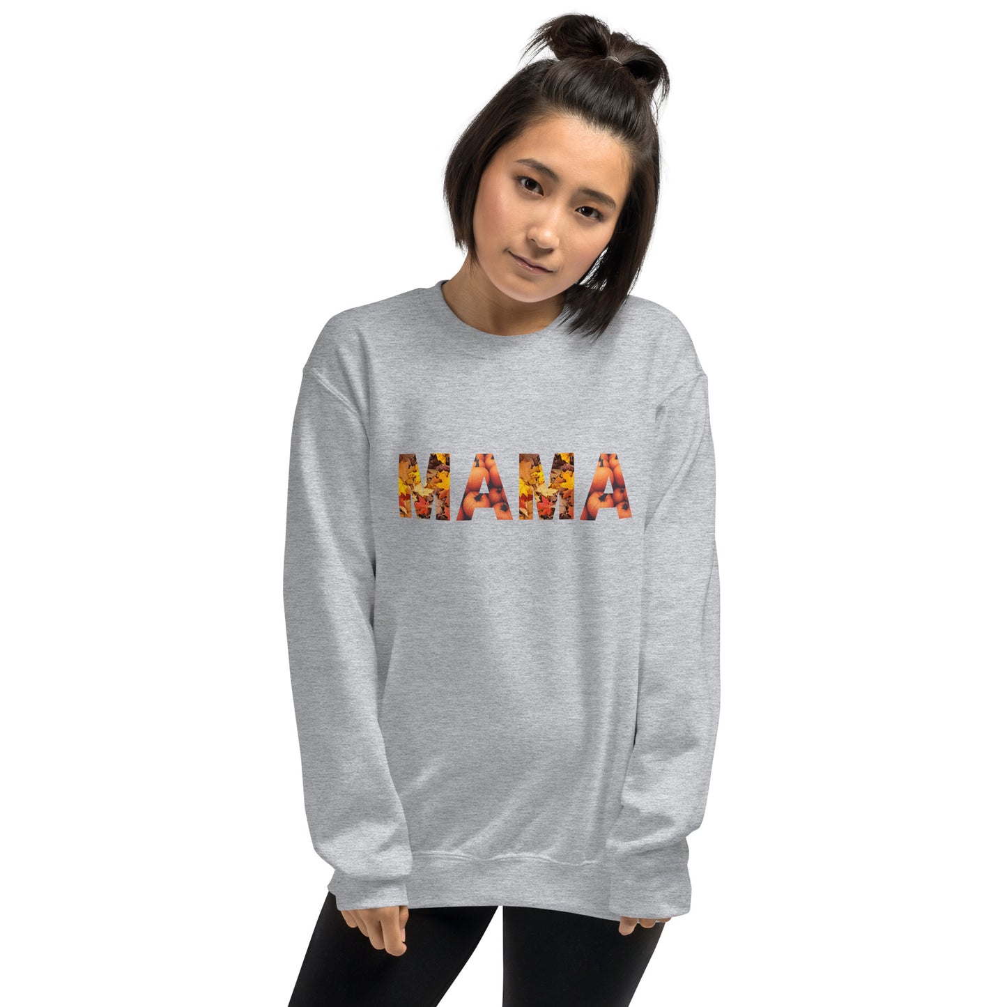 Mama Leaves Design Crewneck Fall Halloween Unisex Sweatshirt
