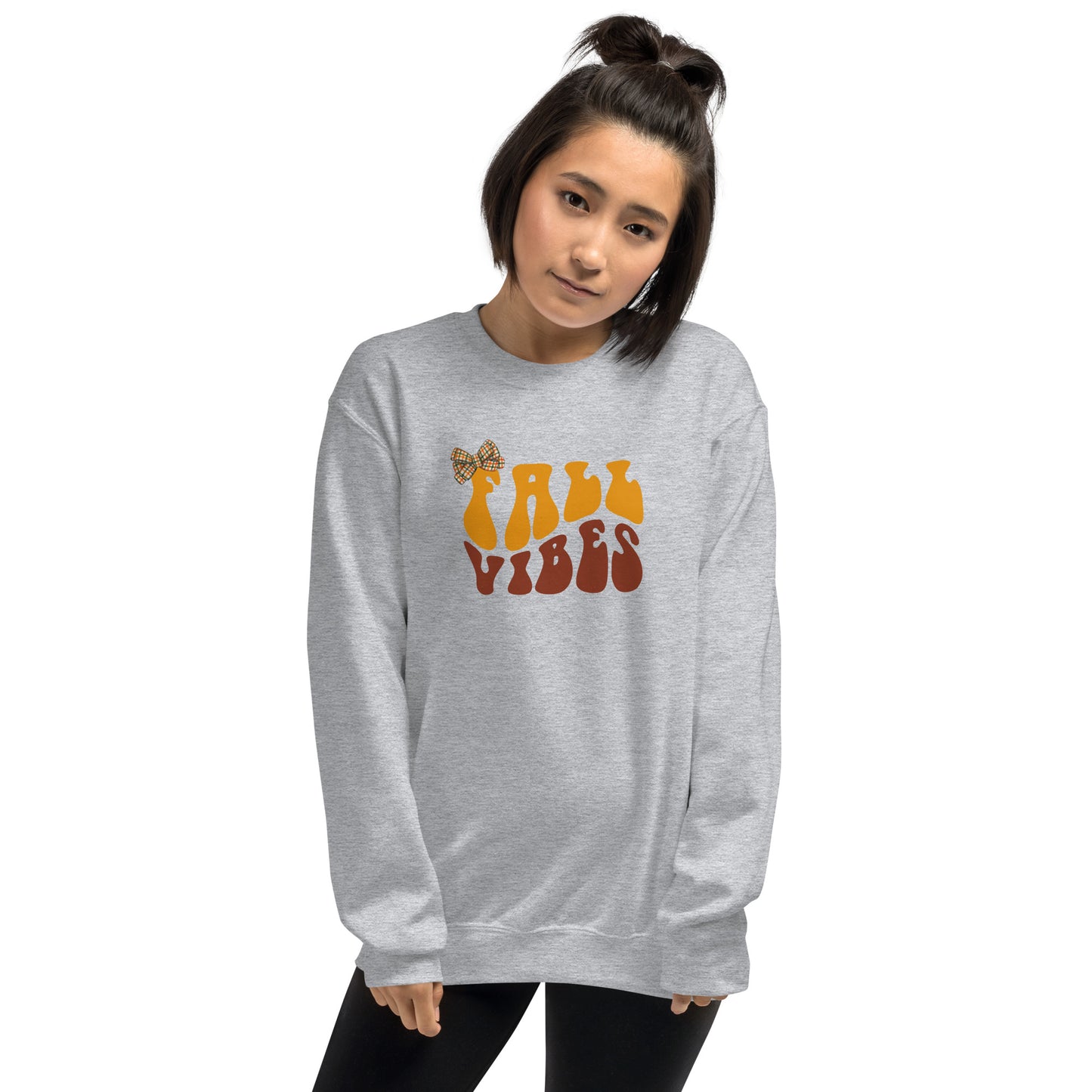 Fall Vibes with Bow Crewneck Unisex Sweatshirt | Cozy Fall Sweatshirt