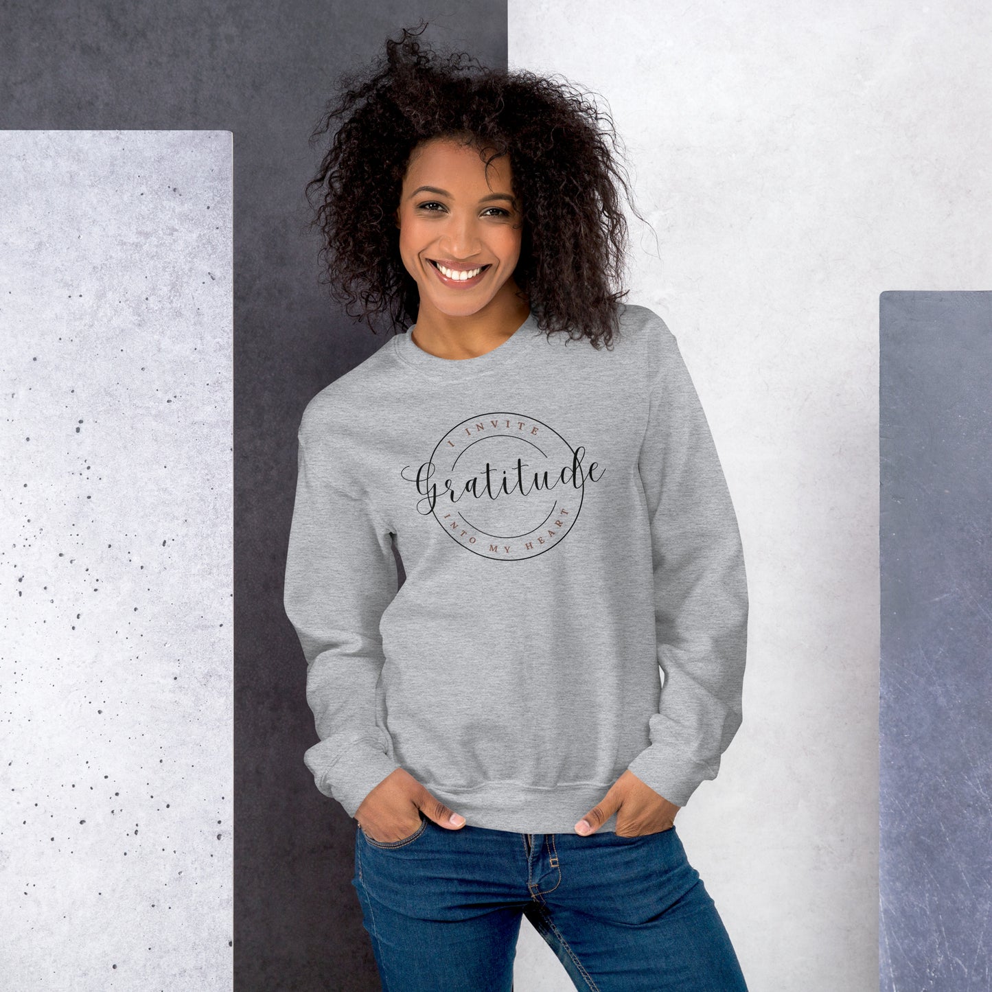 I Invite Gratitude Into My Heart Inspirational Unisex Sweatshirt