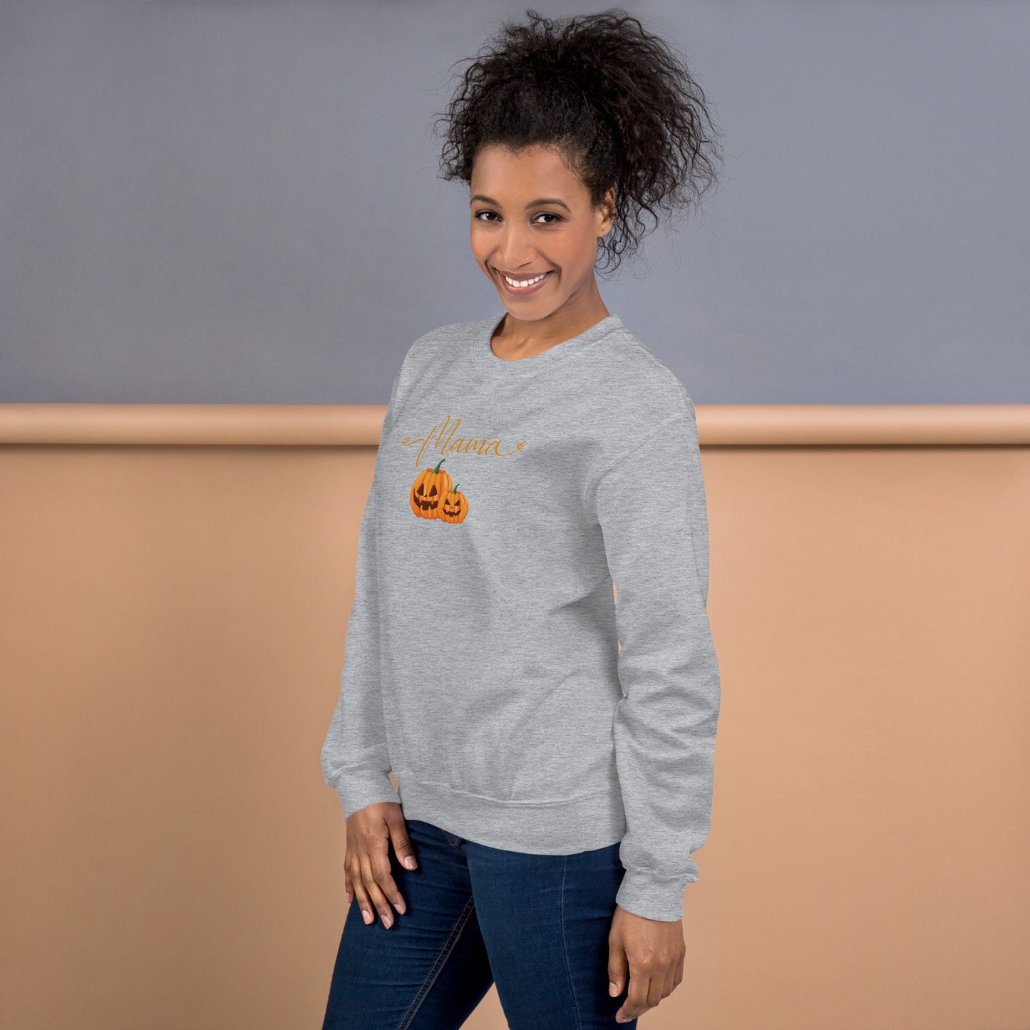 Mama and Pumpkins Fall Halloween Crewneck Sweatshirt