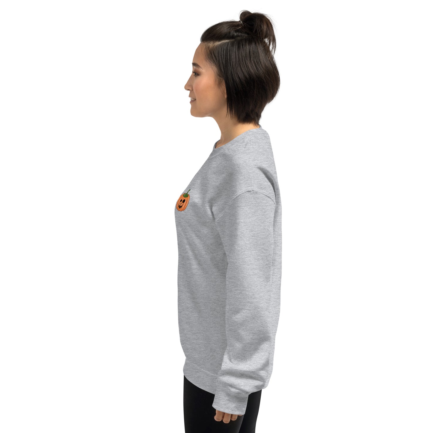 Trendy Fall Pumpkin Faces Crewneck Unisex Sweatshirt