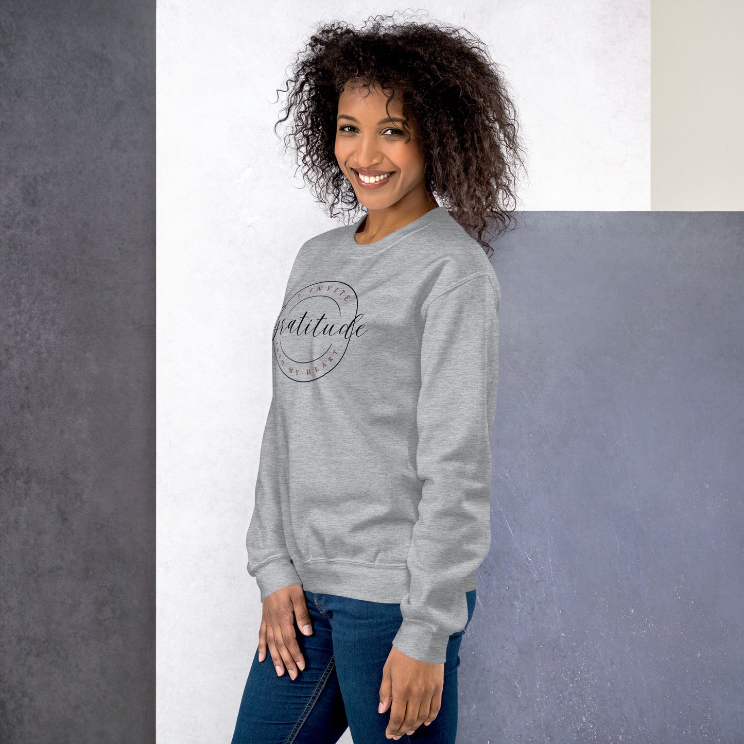 I Invite Gratitude Into My Heart Inspirational Unisex Sweatshirt