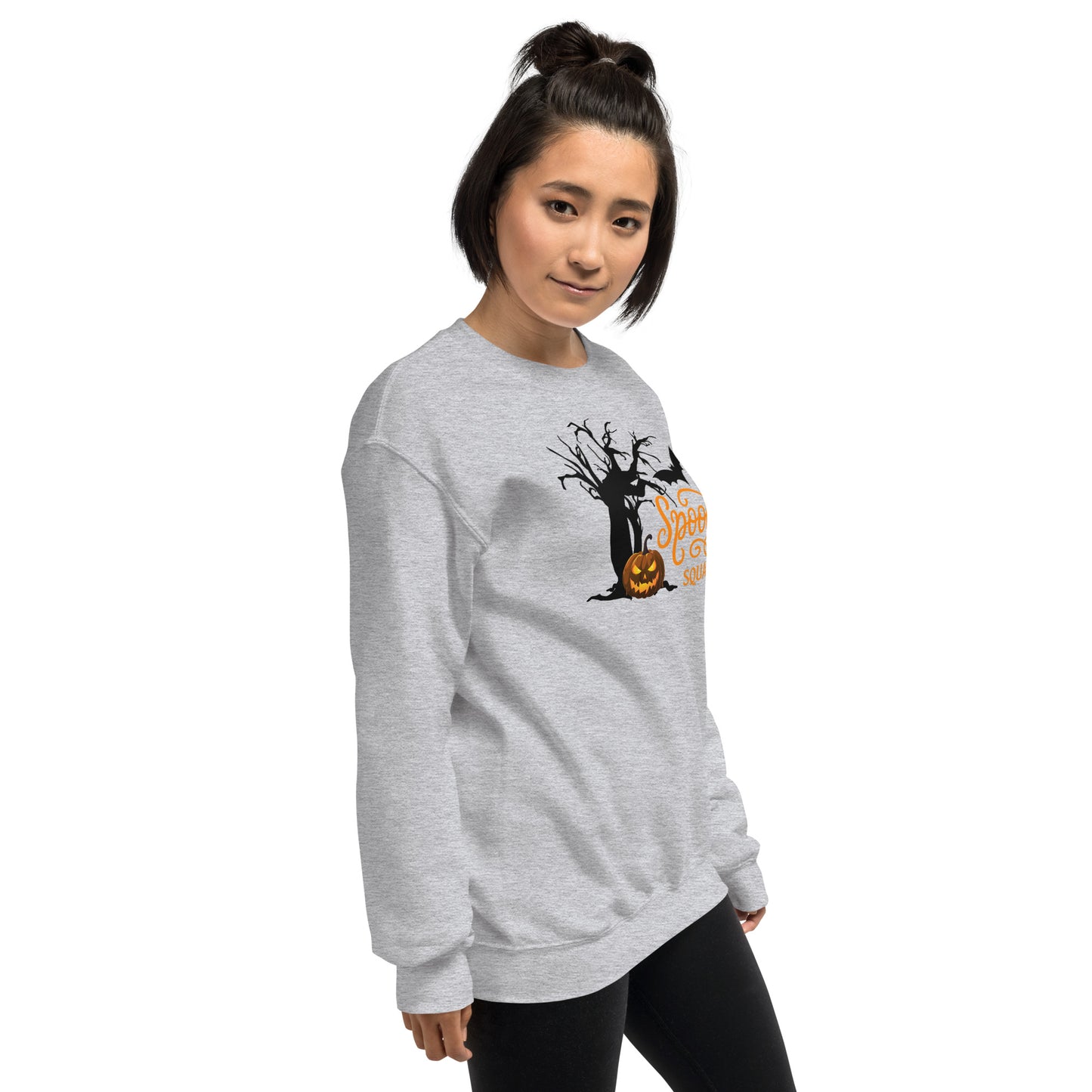 Spooky Squad Family Halloween Crewneck Unisex Sweatshirt | Spooky Tree and Pumpkin