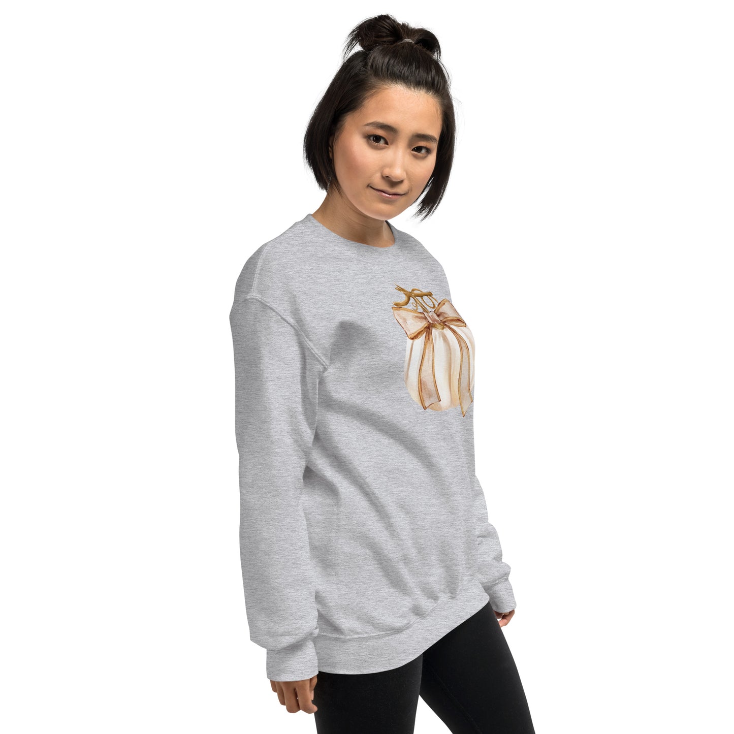 Cream Colored Neutral Pumpkin Fall Halloween Crewneck Unisex Sweatshirt