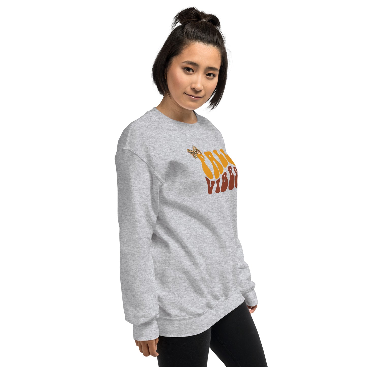 Fall Vibes with Bow Crewneck Unisex Sweatshirt | Cozy Fall Sweatshirt