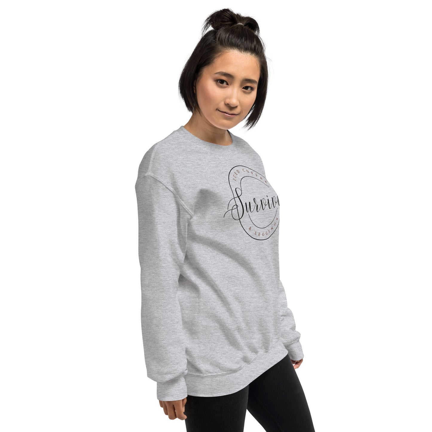 I'm A Survivor; Iced Coffee and Leggings Unisex Sweatshirt