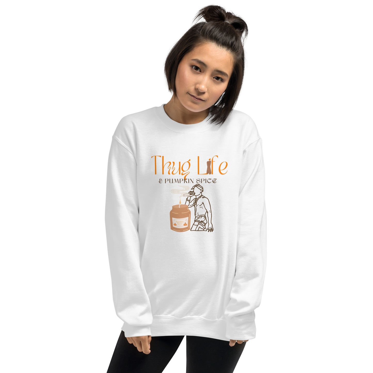 Thug Life and Pumpkin Spice Tupac Crewneck Fall Sweatshirt