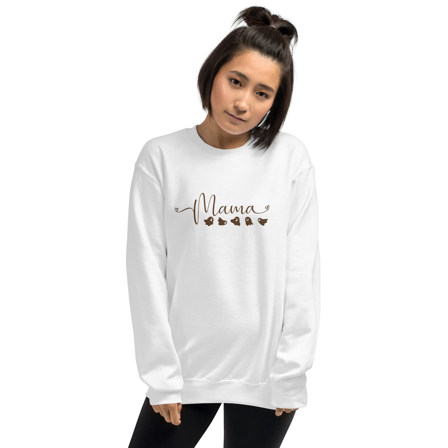 Mama with Baby Ghosts Halloween Fall Crewneck Sweatshirt