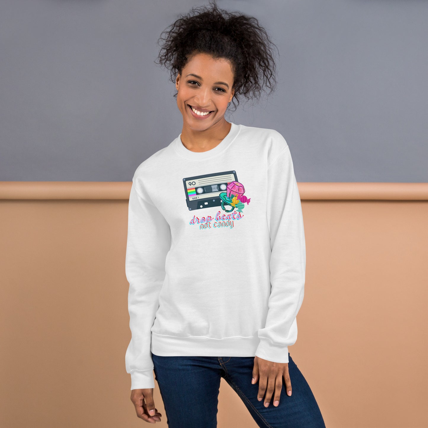 Drop Beats Not Candy Halloween Music Reference Crewneck Unisex Sweatshirt