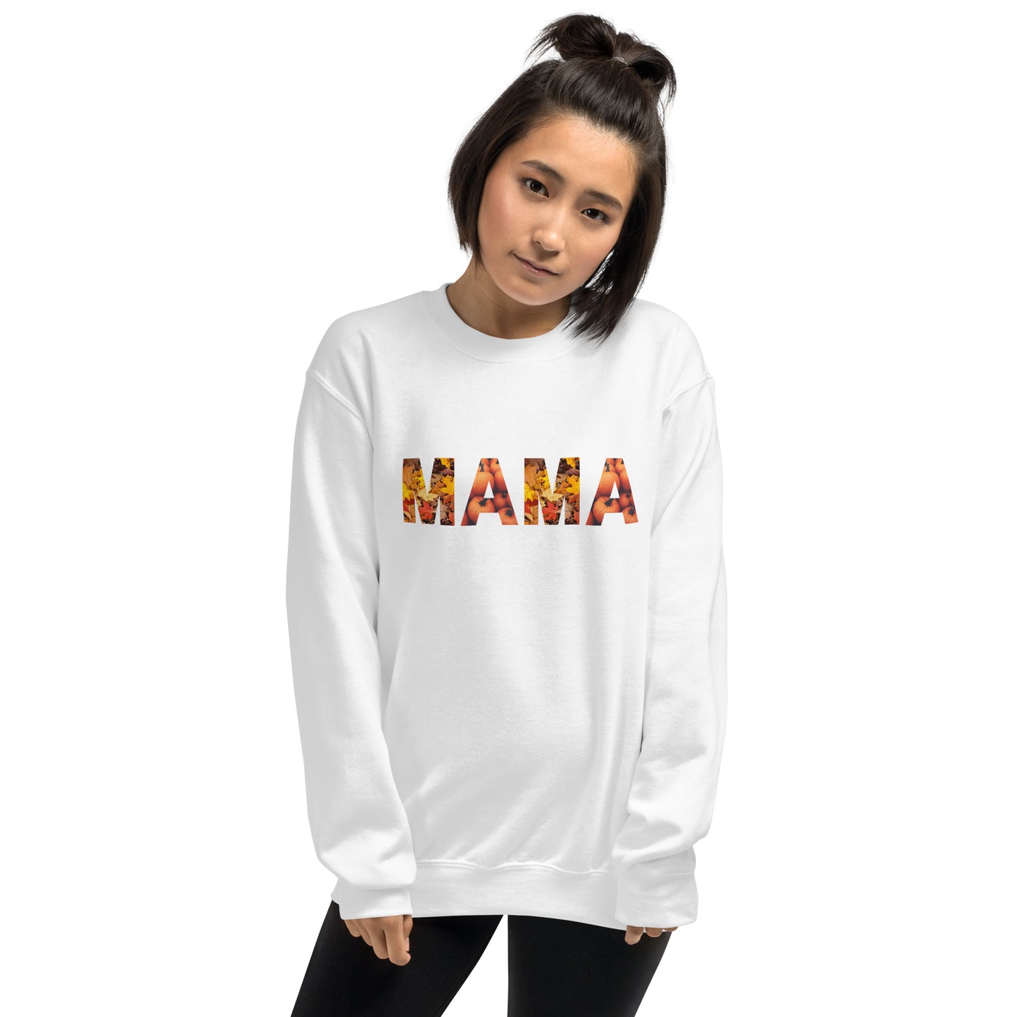 Mama Leaves Design Crewneck Fall Halloween Unisex Sweatshirt