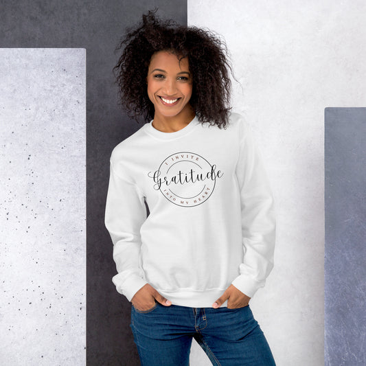 I Invite Gratitude Into My Heart Inspirational Unisex Sweatshirt
