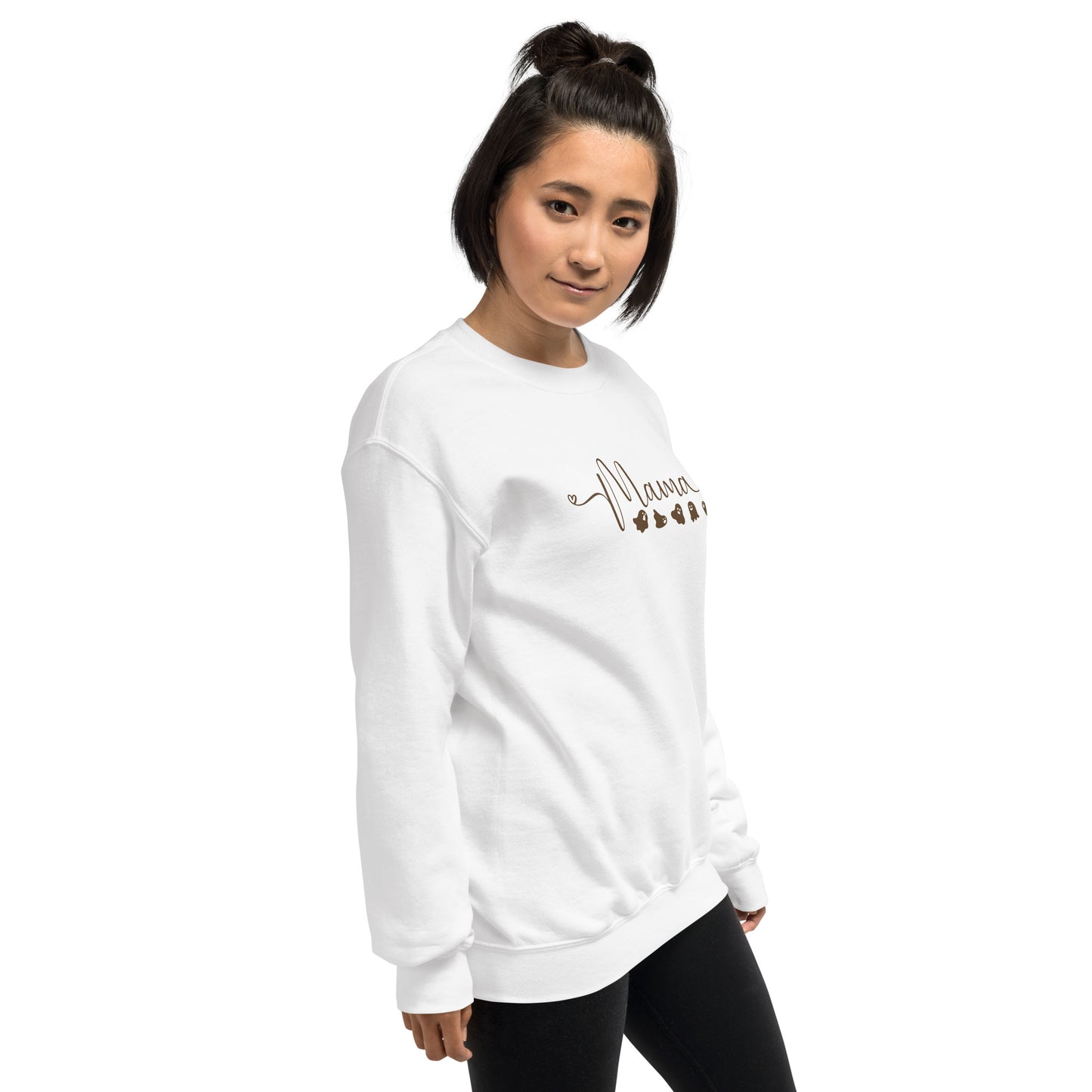 Mama with Baby Ghosts Halloween Fall Crewneck Sweatshirt