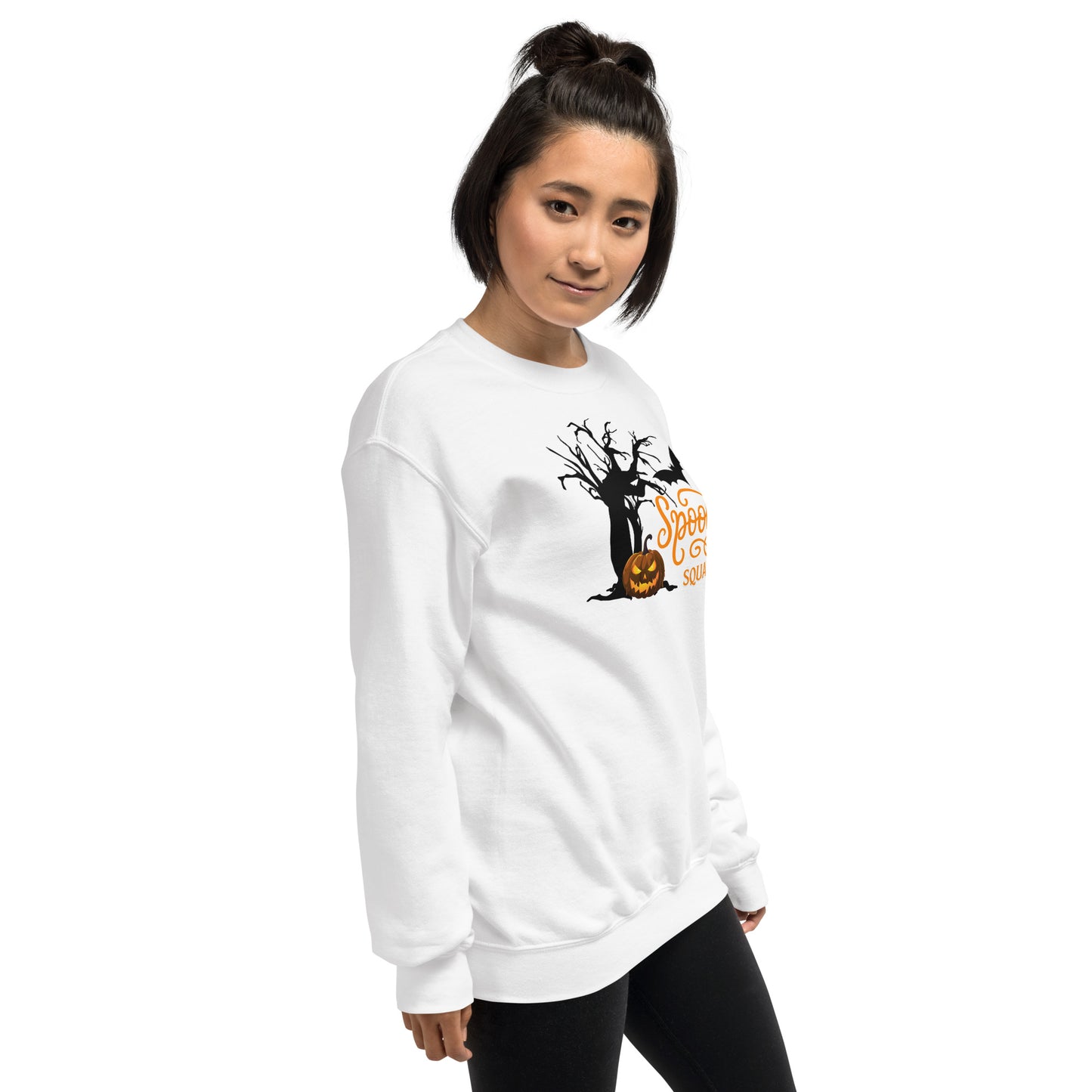 Spooky Squad Family Halloween Crewneck Unisex Sweatshirt | Spooky Tree and Pumpkin