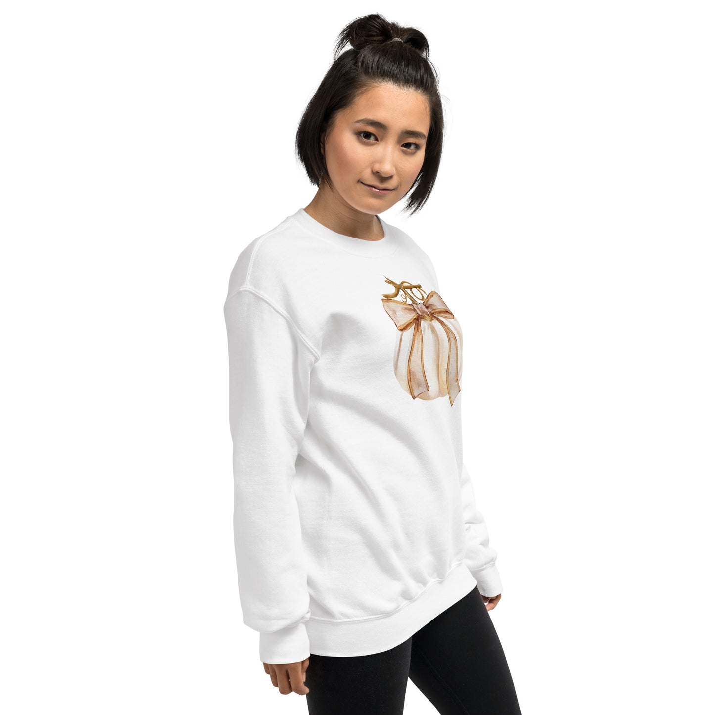 Cream Colored Neutral Pumpkin Fall Halloween Crewneck Unisex Sweatshirt