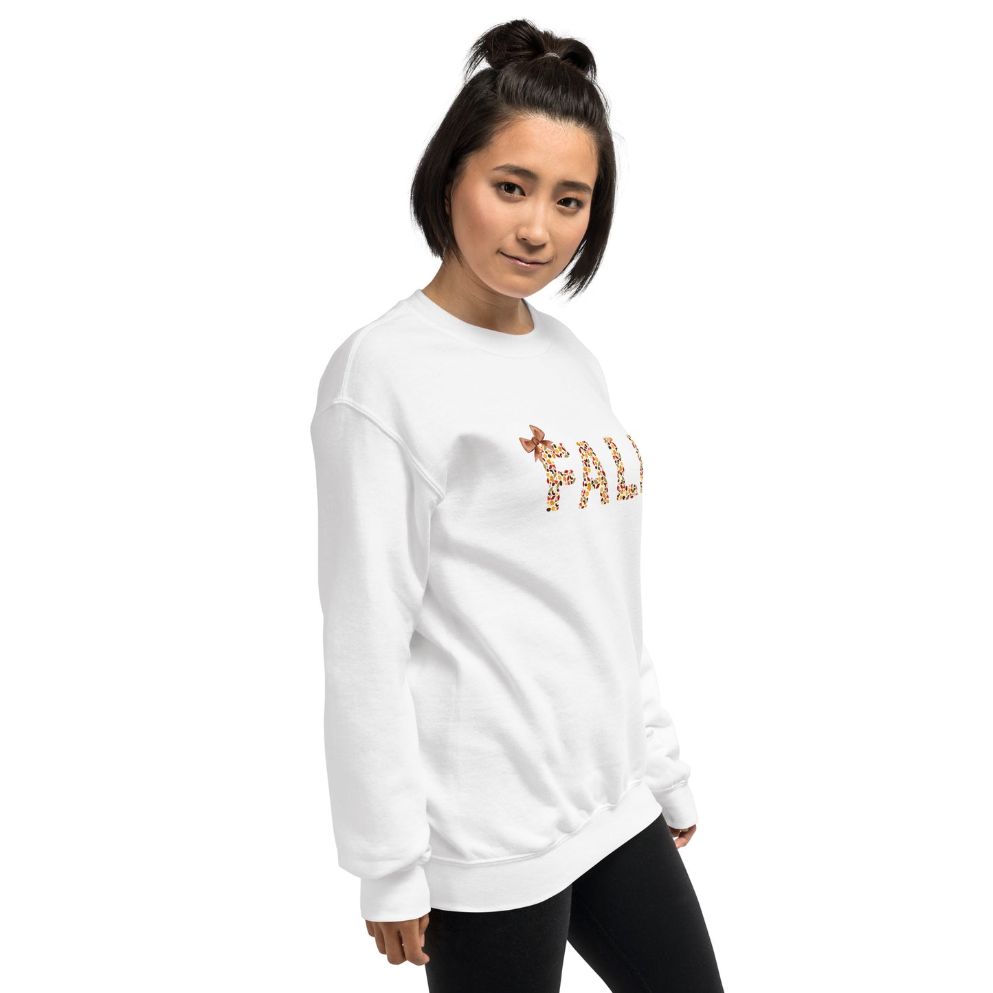 Fall Leaves Print with Bow Sweatshirt