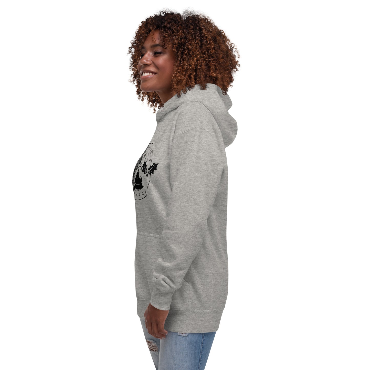 Naughty and Nice Skeleton Winter Christmas Skull Premium Unisex Hoodie
