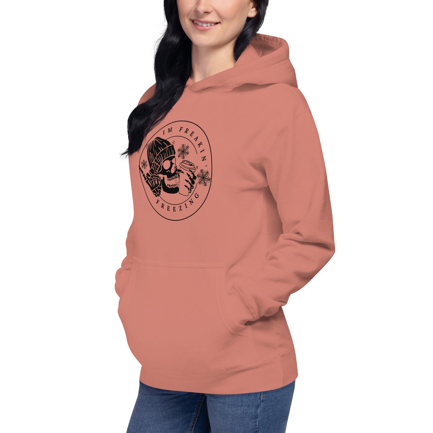 I'm Freaking Freezing Skeleton Skull Coffee Trending Unisex Hoodie