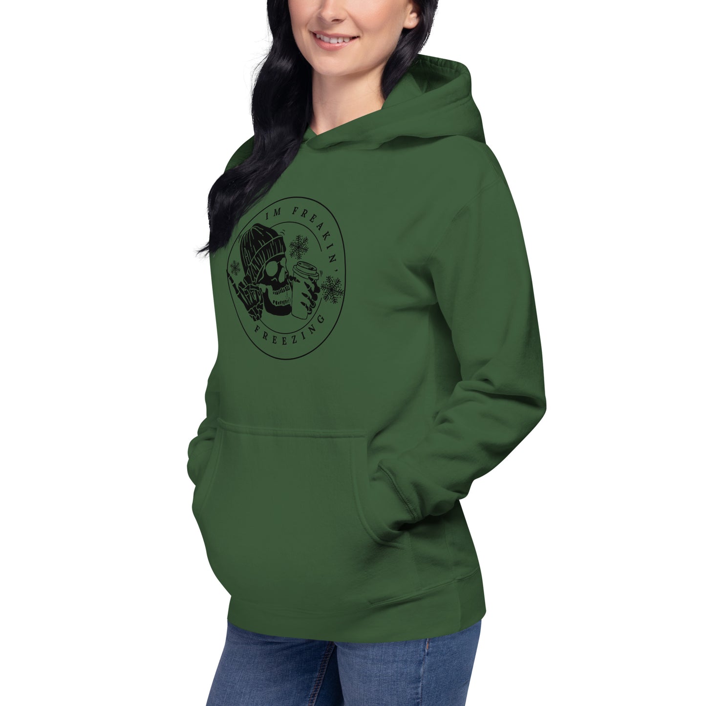 I'm Freaking Freezing Skeleton Skull Coffee Trending Unisex Hoodie