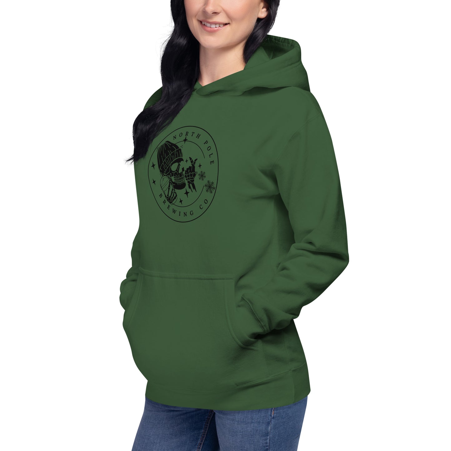 North Pole Brewing Company Premium Skeleton Skull Coffee Unisex Hoodie