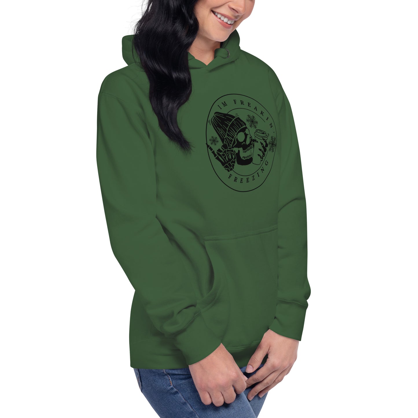 I'm Freaking Freezing Skeleton Skull Coffee Trending Unisex Hoodie