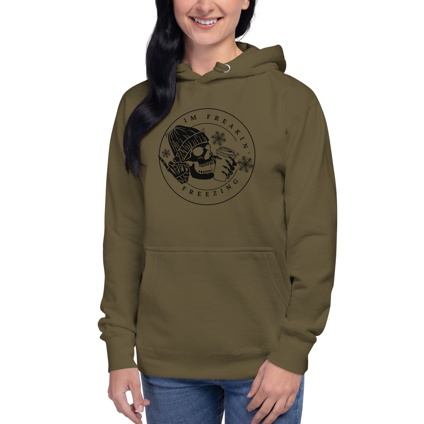 I'm Freaking Freezing Skeleton Skull Coffee Trending Unisex Hoodie