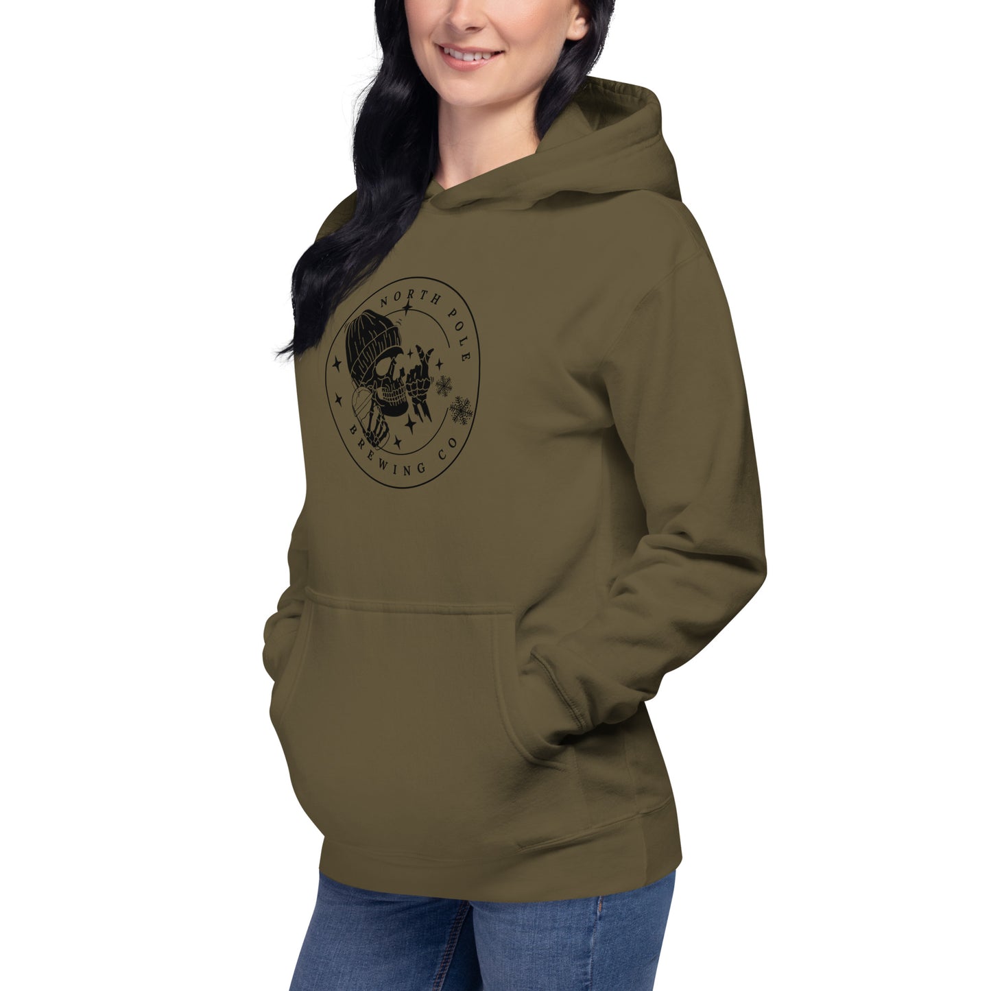 North Pole Brewing Company Premium Skeleton Skull Coffee Unisex Hoodie