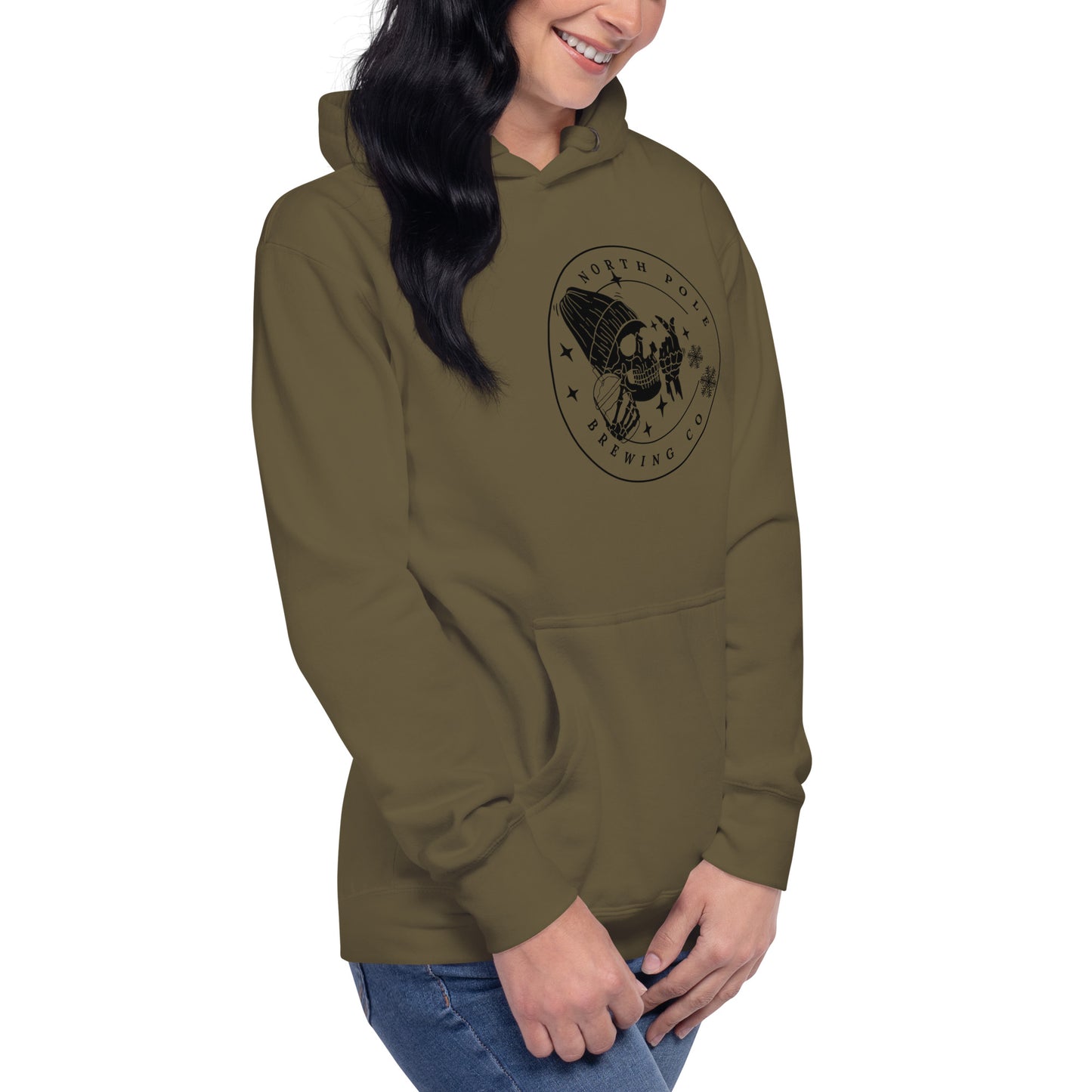 North Pole Brewing Company Premium Skeleton Skull Coffee Unisex Hoodie