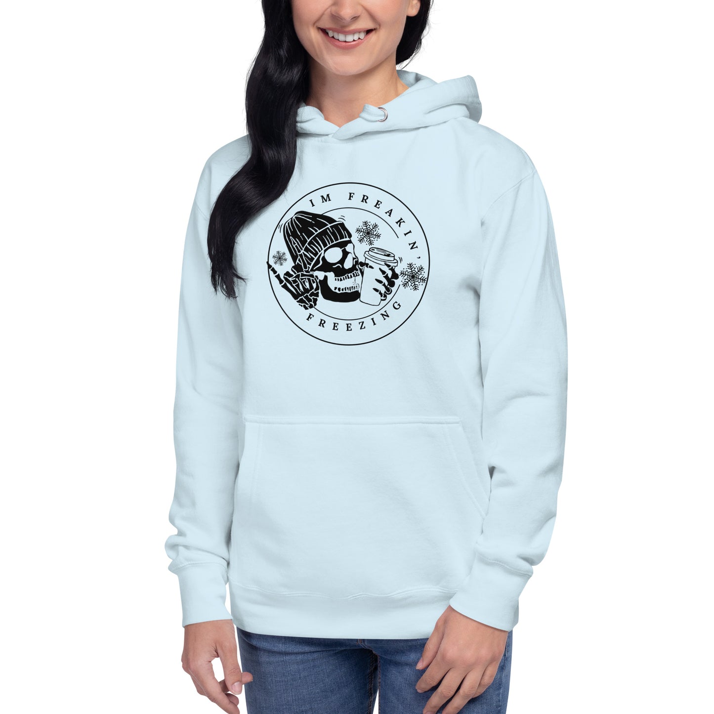 I'm Freaking Freezing Skeleton Skull Coffee Trending Unisex Hoodie