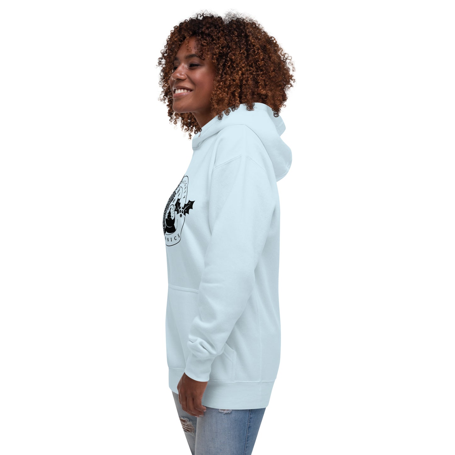 Naughty and Nice Skeleton Winter Christmas Skull Premium Unisex Hoodie